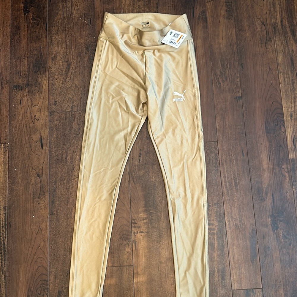Gold Puma high waist skinny leggings
